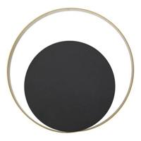 Mauro Ferretti Shuttle Zwart metalen wandlamp met gouden cirkel - thumbnail