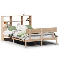 Bed met boekenkast zonder matras massief grenenhout 140x190 cm - thumbnail