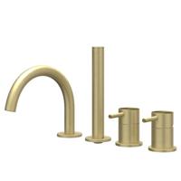 Badrandcombinatie IVY Concord 4-gats Mengkraan Met Uittrekbare Handdouche Draaibare Uitloop RVS316 Geborsteld Mat Goud PVD IVY - thumbnail