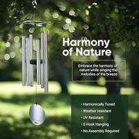 Nature's Melody Windgong Aureole Tunes Zilver 91 cm - thumbnail