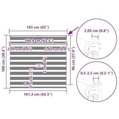 VidaXL Zebra rolgordijn 165x100 cm stofbreedte 160,9cm polyester bruin