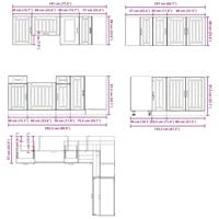 11-delige Keukenkastenset Lucca bewerkt hout glanzend wit - thumbnail