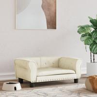 Hondenmand 70x45x30 cm fluweel crèmekleurig - thumbnail