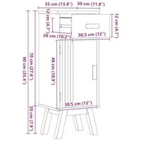 Badkamerkast Olden Bruin 35 x 30 x 90 cm Massief grenenhout - thumbnail
