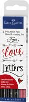 Faber Castell fc-267115 tekenstift faber-castell pitt artist pen handlettering 4-delig etui zwart - thumbnail
