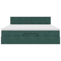 Ottoman bed met matras en LED's 160x200cm fluweel donkergroen - thumbnail