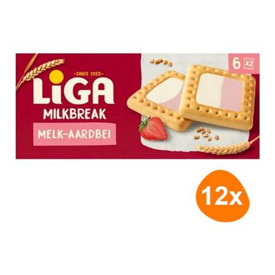 Liga - Milkbreak Duo Melk Aarbeien - 12x 245g