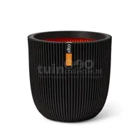 Capi Bloempot Bol Groove Ø35cm Zwart - thumbnail