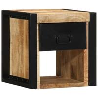 Nachtkastjes 2 st 40x35x40 cm massief ruw hout mango - thumbnail