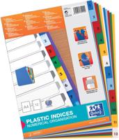 OXFORD tabbladen, formaat A4, uit gekleurde PP, 11-gaatsperforatie, set 1-12 - thumbnail