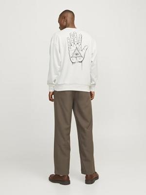 Herensweater zonder Capuchon Jack & Jones Jjmystic Wit Bruin - Maat: M