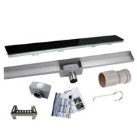 RVS Douchegoot BASIC met uitneembaar sifon 80x7cm 6,7cm diep GLAS ROOSTER - thumbnail