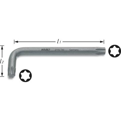 HAZET Haakse schroevendraaier 2115-T45 · Binnen-TORX®-profiel · SW T45