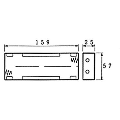Velleman BH261D Batterijhouder 6 C (baby) Soldeeraansluiting (l x b x h) 159 x 57 x 25 mm