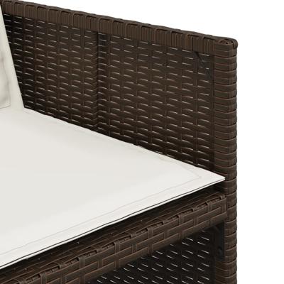 5-delige Tuinset met kussens poly rattan bruin - thumbnail