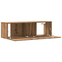 Tv-wandmeubel 100x30x30 cm bewerkt hout artisanaal eikenkleurig - thumbnail