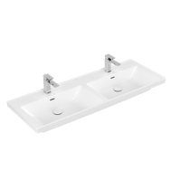 Wastafel Villeroy & Boch Subway 3.0 Dubbele Wasbak 47x130x16.5 cm Wit Alpin Villeroy & Boch - thumbnail