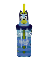 Drinkbeker met rietje - Blauw - thumbnail