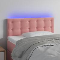 Hoofdbord LED 100x5x78/88 cm fluweel roze - thumbnail