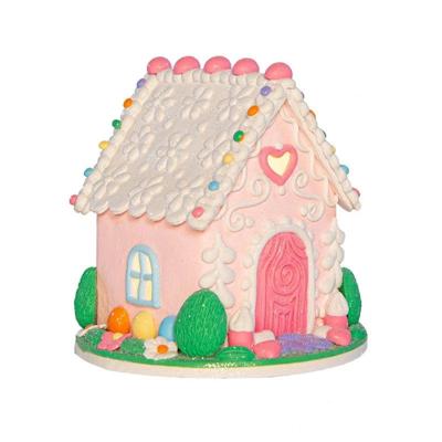Paashaas in huisje met LED-verlichting Roze Anna's Collection - Annas collection