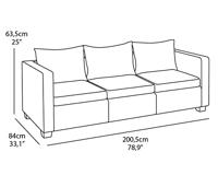 Salta loungestoel 3 zits antraciet - thumbnail