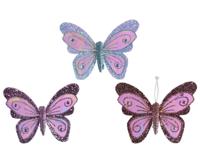 Vlinder polyester l14b10h1.5 cm a3 kerst Decoris - Decoris - thumbnail