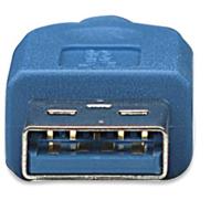 Techly ICOC-MUSB3-A-005 USB A-kabel Micro-USB B 3.2 Gen 1 (3.1 Gen 1) 5000 Mbps 0,5 m Blauw - thumbnail