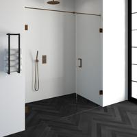 Sanituba Complete Profielloze Nisdeur 2-delig 180cm met 70cm deur koper - thumbnail