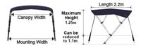 Toldos OCEMA0634B - TOLDO BIMINI AZUL 4 ARCOS 210/230 cm - thumbnail