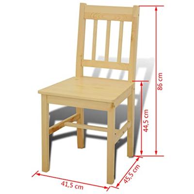VidaXL Eettafel met 4 stoelen hout naturel VidaXL Eettafel met 4 stoelen hout naturel