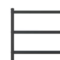 Bedframe met hoofdbord metaal zwart 193x203 cm - thumbnail