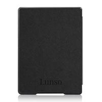 Lunso - Kobo Aura H2o edition 1 hoes (6.8 inch) - Vegan Saffiano Leren sleep cover - Zwart - thumbnail