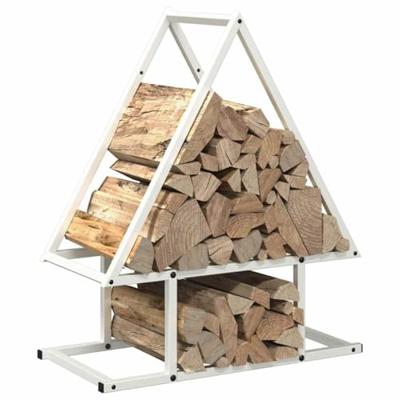 VidaXL Brandhoutrek 50x25x60 cm koudgewalst staal wit VidaXL Brandhoutrek 50x25x60 cm koudgewalst staal wit