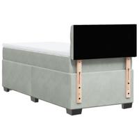Boxspring met matras fluweel lichtgrijs 90x190 cm - thumbnail