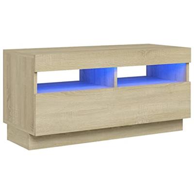 Tv-meubel met LED-verlichting 80x35x40 cm sonoma eikenkleurig