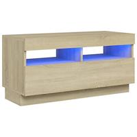 Tv-meubel met LED-verlichting 80x35x40 cm sonoma eikenkleurig - thumbnail