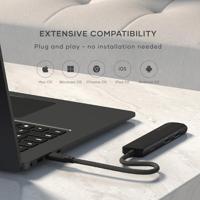SATECHI Hub USB C 6-in-1 Slim Plus, Adapter Met HDMI 4K, PD-Lading 100W, 2 USB-A-Poorten, Micro/SD Kaartlezer, Voor MacBook, Windows En Apparaten Met Type-C Technologie, Zwart - thumbnail