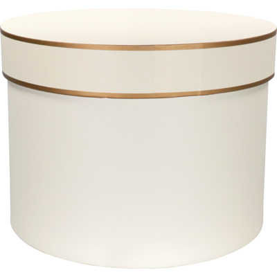 Geschenkdoos | Wave | karton | 22cm | Ø30cm | wit/goud | 8 stuks