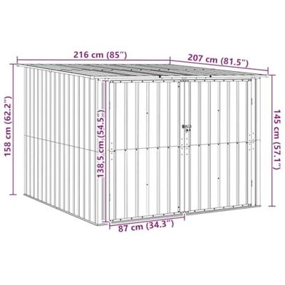 Fietsschuurtje 3 pcs Bruin 215 x 206 x 157 cm Metaal