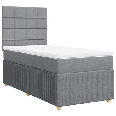 Boxspring met matras stof lichtgrijs 180x200 cm