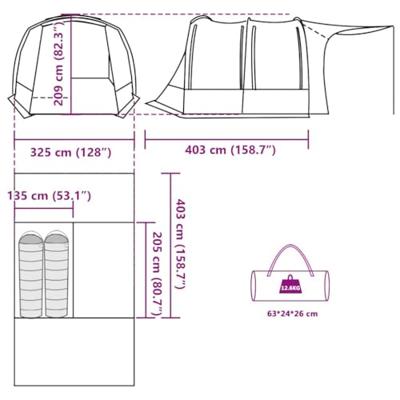 VidaXL Autotent waterdicht grijs en oranje