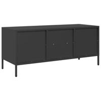 Tv-meubel 101,5x39x43,5 cm koudgewalst staal zwart - thumbnail