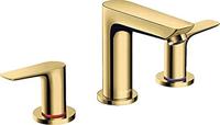 Hansgrohe Wastafelmengkraan Talis E 3-Gats Met Trekwaste Gepolijst Goud - thumbnail