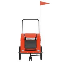 Hondenfietstrailer oxford stof en ijzer oranje en grijs - thumbnail