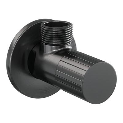 Brauer Stripe hoekstopkraan compleet met slang gunmetal geborsteld PVD