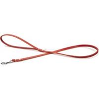 Hondenriem van leer 100cm x 10mm rood - thumbnail
