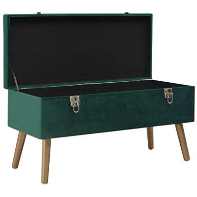 Bankje met opbergvak 80 cm fluweel groen
