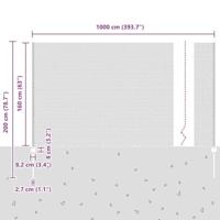 VidaXL Hek met paal groen 1,6 x 10 m staal en pvc - thumbnail