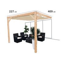 Complete Nesling pergola Wall 1 gebroken wit - 370 x 500 cm - thumbnail