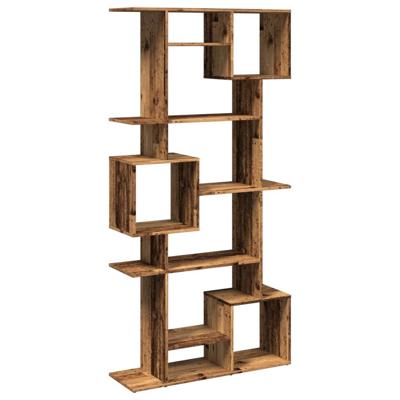 Boekenkast 92x29x188 cm bewerkt hout oud houtkleurig